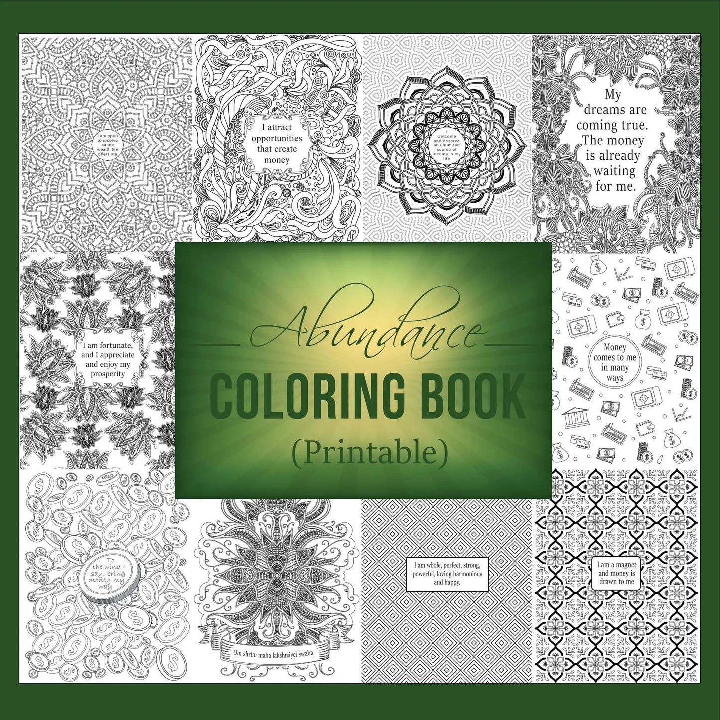 Abundance Printable Coloring Book – Abundance Coloring Sheets-Morganite Gems