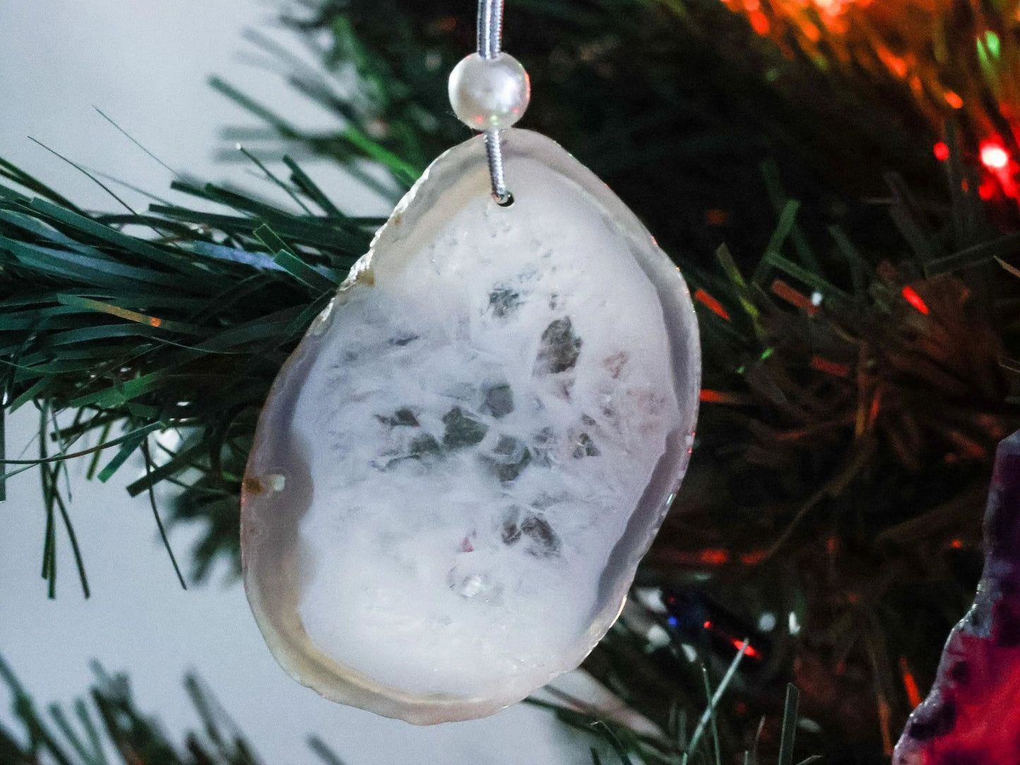 Agate Slice Holiday Ornaments-Morganite Gems