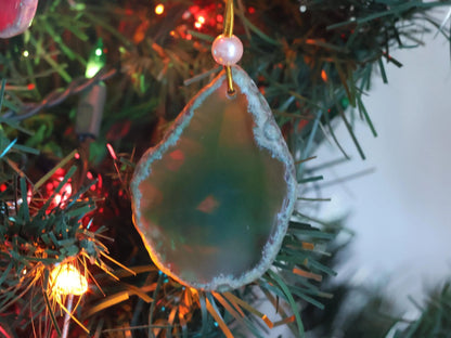 Agate Slice Holiday Ornaments-Morganite Gems