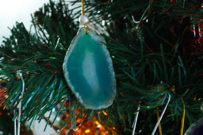 Agate Slice Holiday Ornaments-Morganite Gems