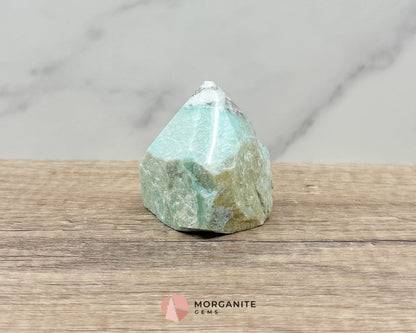 Amazonite Half Rough Cut Base Point – Natural Healing Crystal for Soothing Energy & Emotional Harmony-Morganite Gems