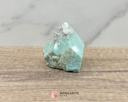 Amazonite Half Rough Cut Base Point – Natural Healing Crystal for Soothing Energy & Emotional Harmony-Morganite Gems