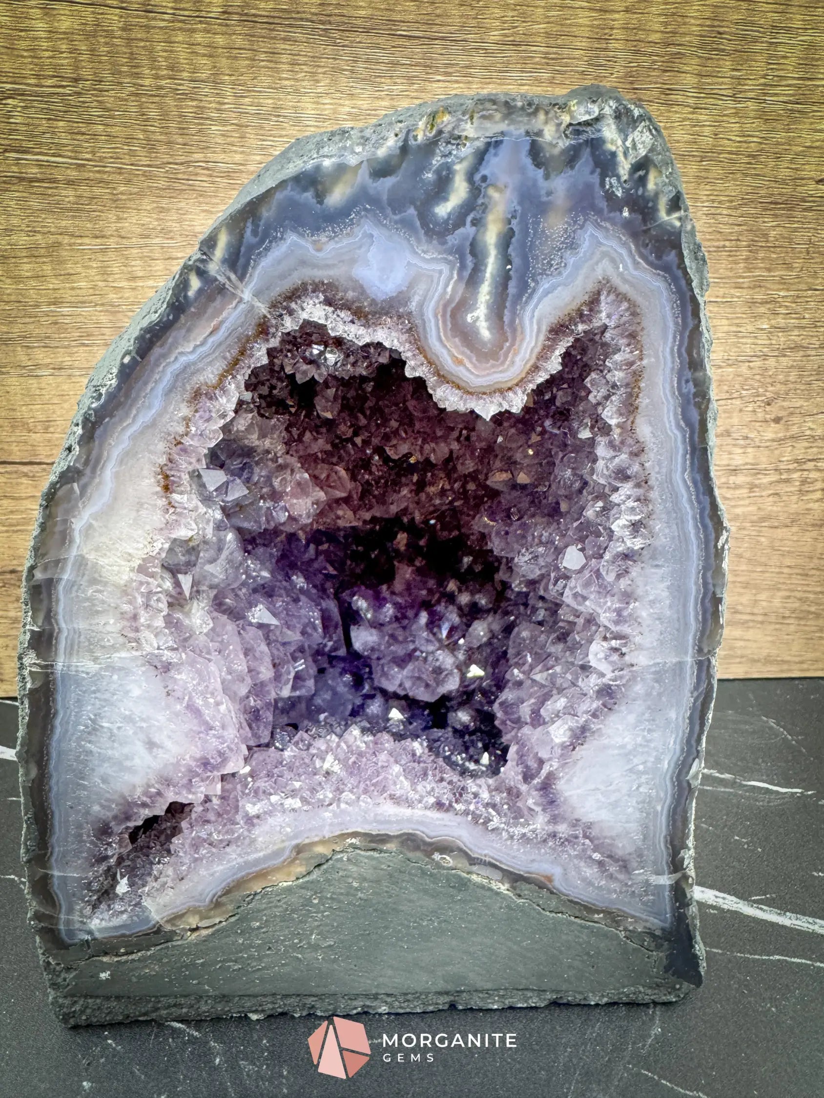 Amethyst Cathedral Geode 12lb – Deep Purple Crystal Cluster for Healing Meditation & Display - Metaphysical Crystals