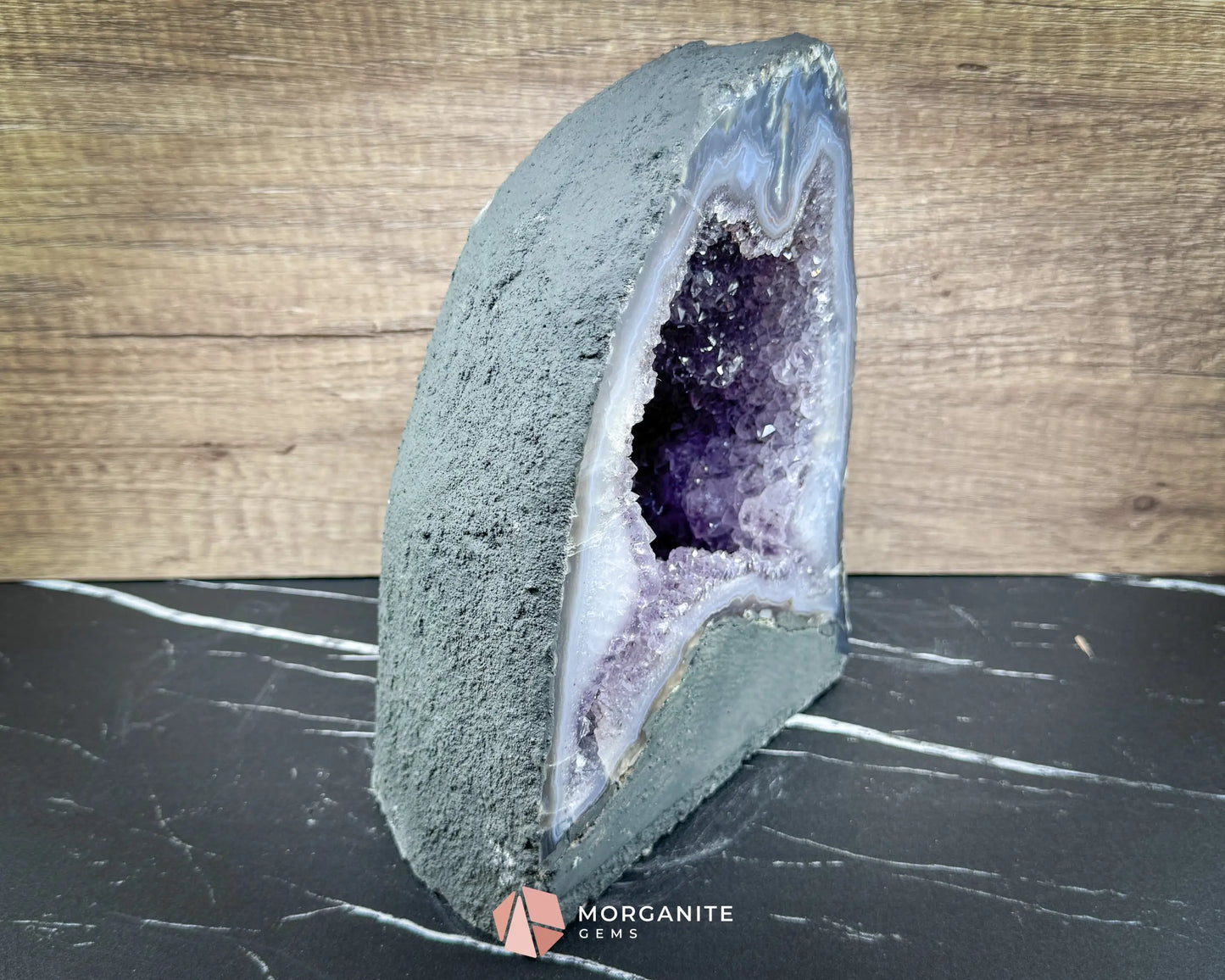 Amethyst Cathedral Geode 12lb – Deep Purple Crystal Cluster for Healing Meditation & Display - Metaphysical Crystals