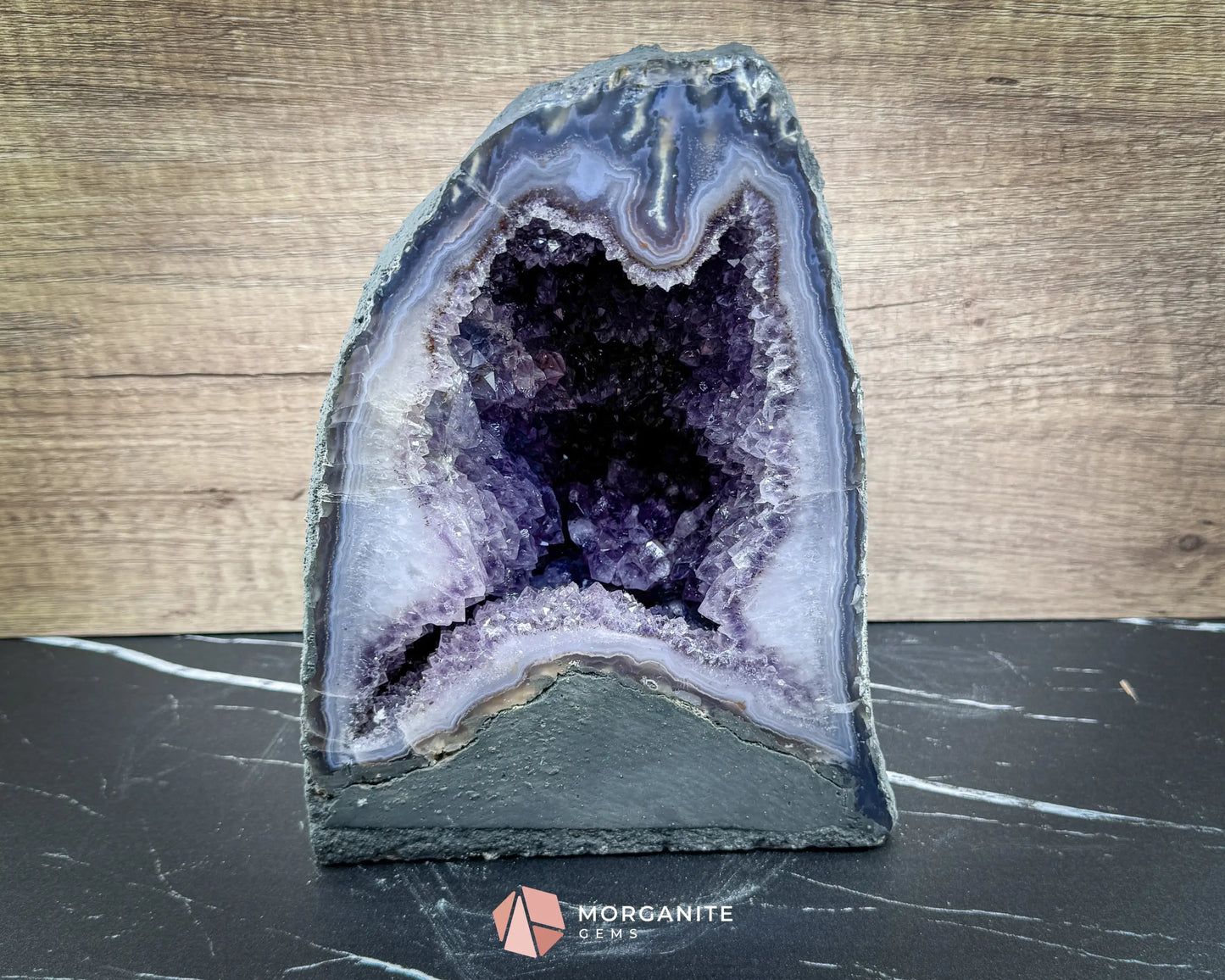Amethyst Cathedral Geode 12lb – Deep Purple Crystal Cluster for Healing Meditation & Display - Metaphysical Crystals