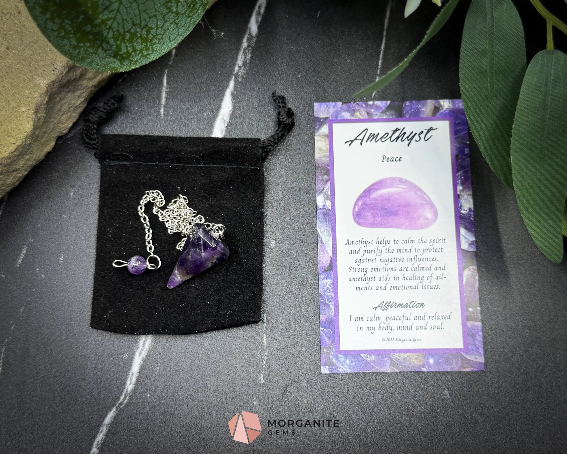 Amethyst Crystal Pendulum for Intuition & Spiritual Peace - Metaphysical Crystals