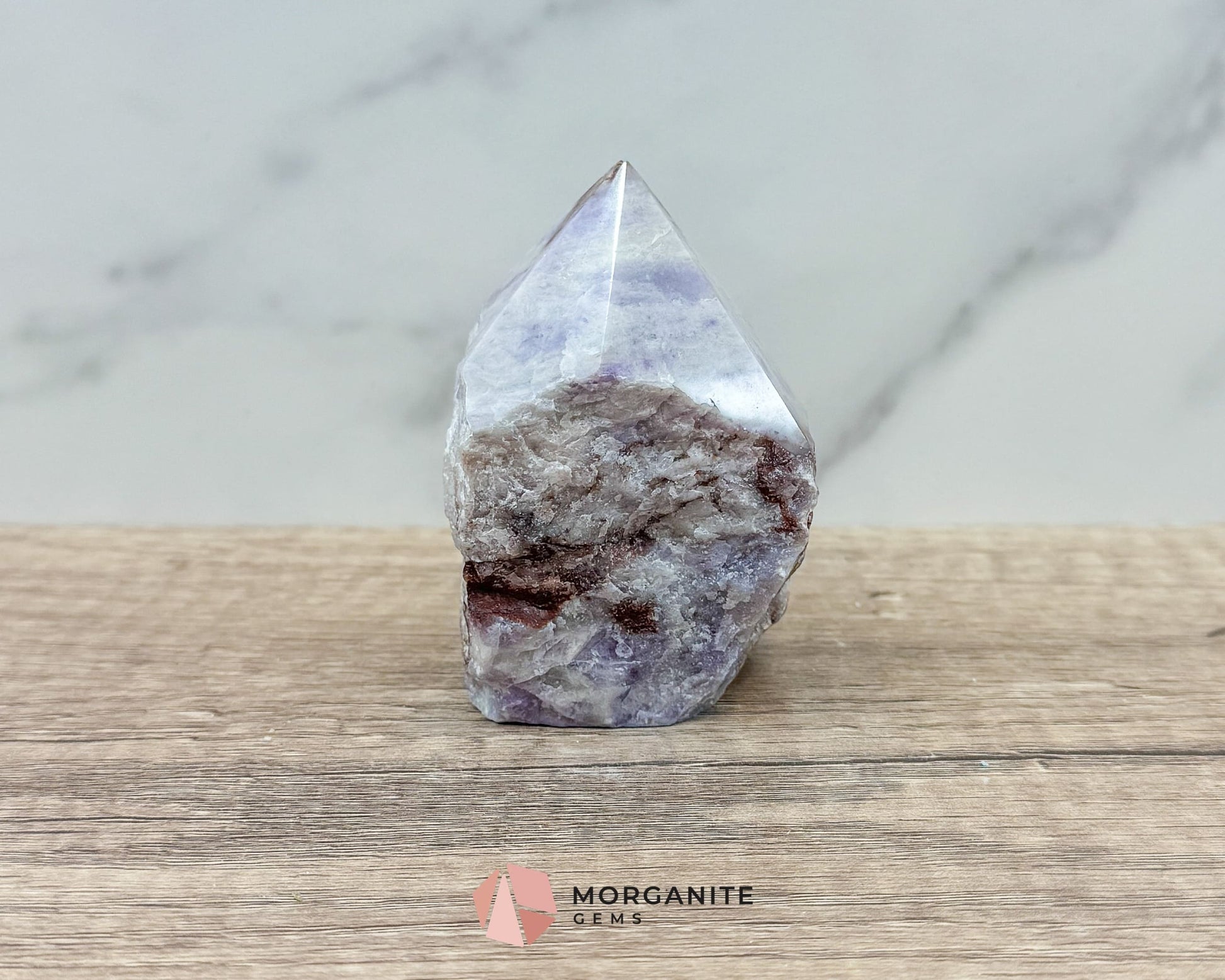 Amethyst Half Rough Cut Base Point – Natural Healing Crystal for Calm, Clarity & Spiritual Protection-Morganite Gems