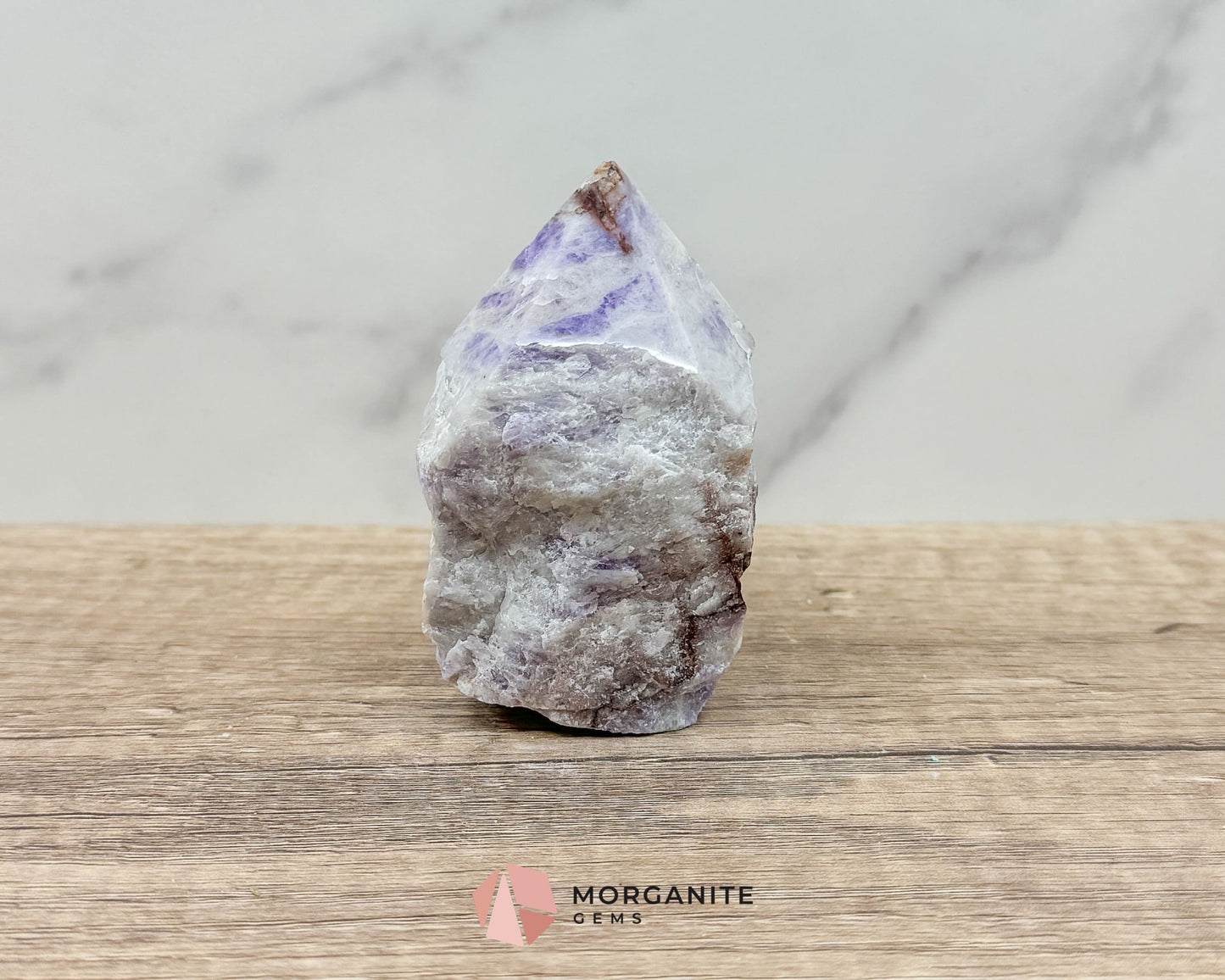 Amethyst Half Rough Cut Base Point – Natural Healing Crystal for Calm, Clarity & Spiritual Protection-Morganite Gems