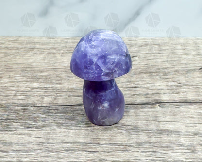 Amethyst Mushroom Carving – Matte Polished Finish for Spiritual Clarity and Protection-Morganite Gems