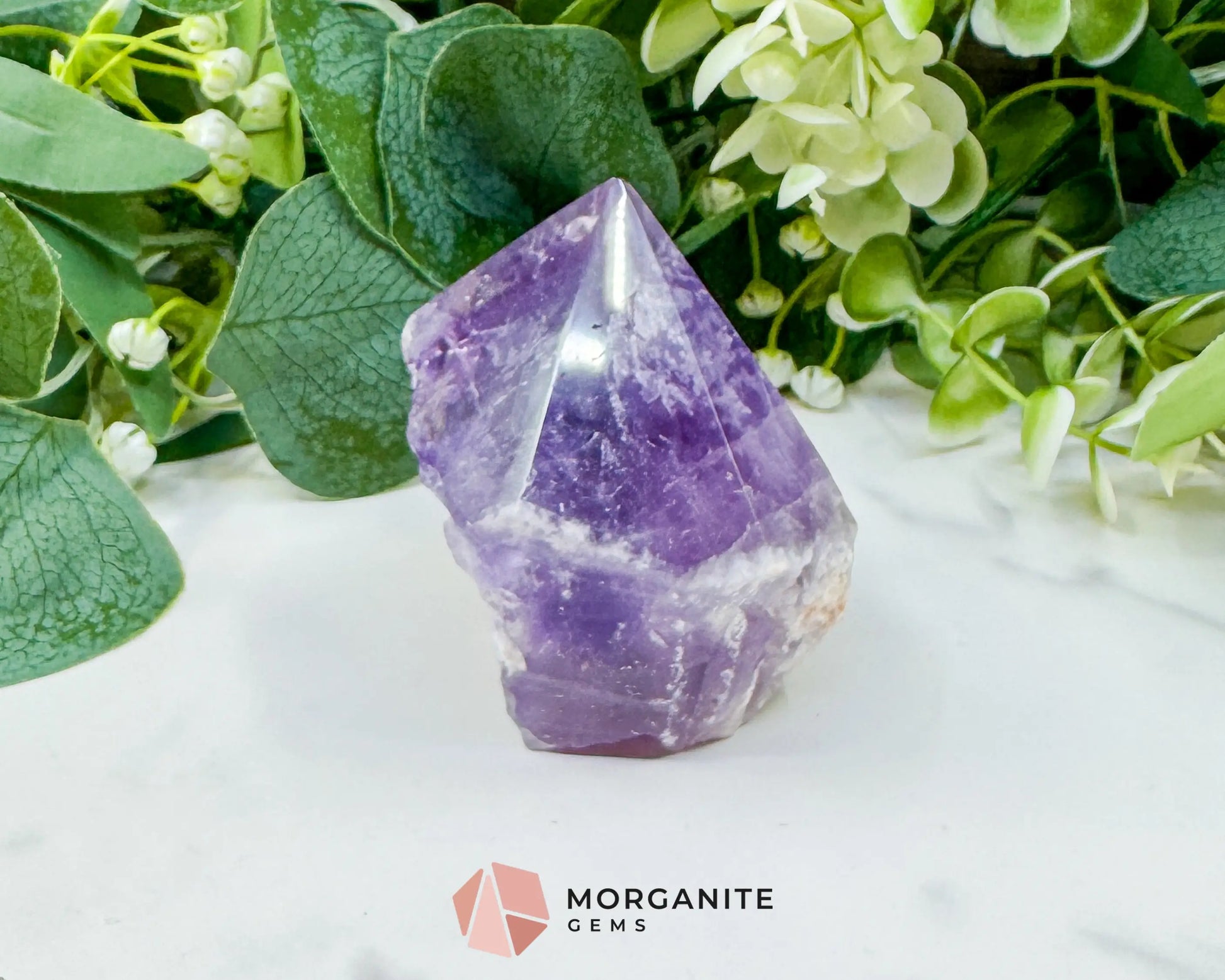 Amethyst Standing Point No. 2 (10oz) – Large Rough Base Polished Tower for Intuition & Tranquility - Metaphysical