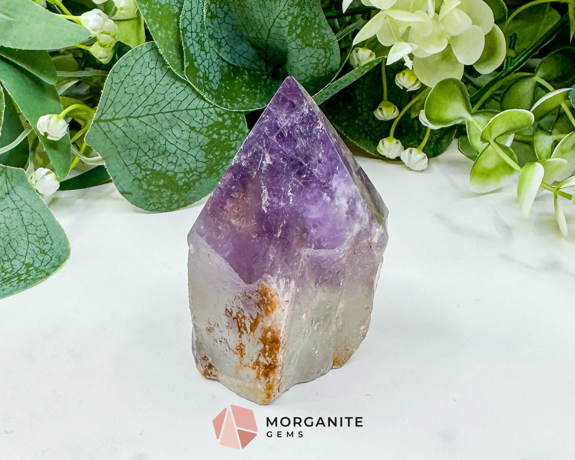 Amethyst Standing Point No. 3 (5.6oz) – Rough Base Polished Tower for Intuition & Spiritual Peace - Metaphysical