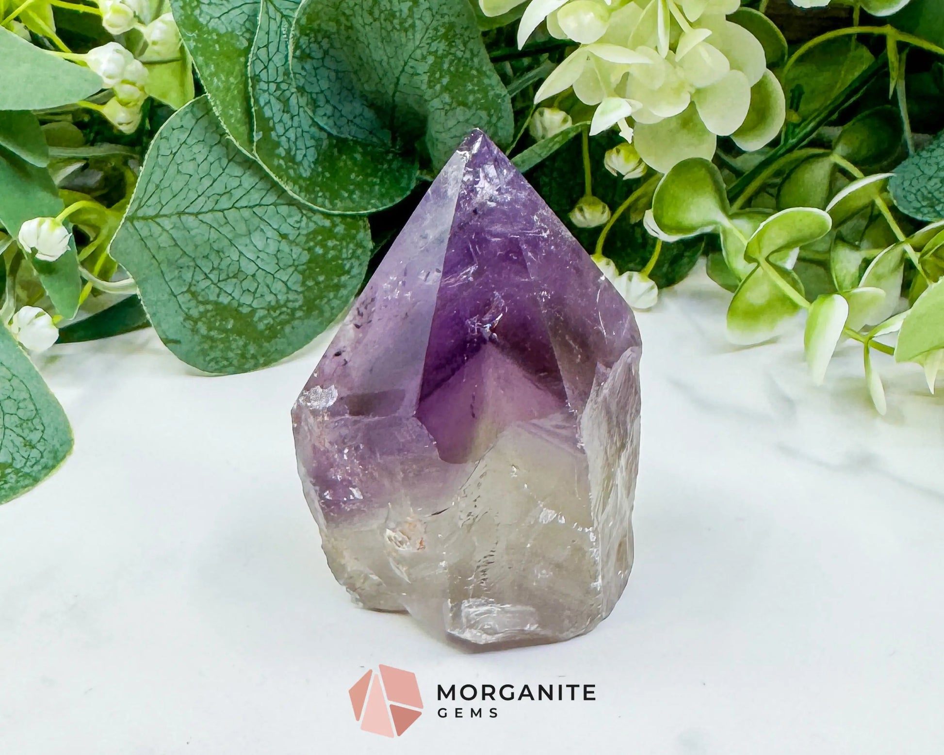 Amethyst Standing Point No. 3 (5.6oz) – Rough Base Polished Tower for Intuition & Spiritual Peace - Metaphysical