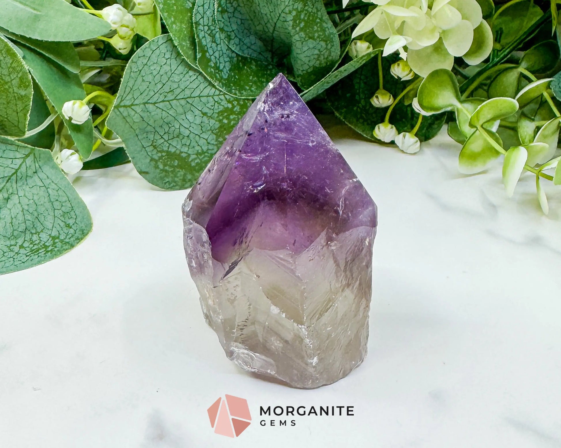 Amethyst Standing Point No. 3 (5.6oz) – Rough Base Polished Tower for Intuition & Spiritual Peace - Metaphysical
