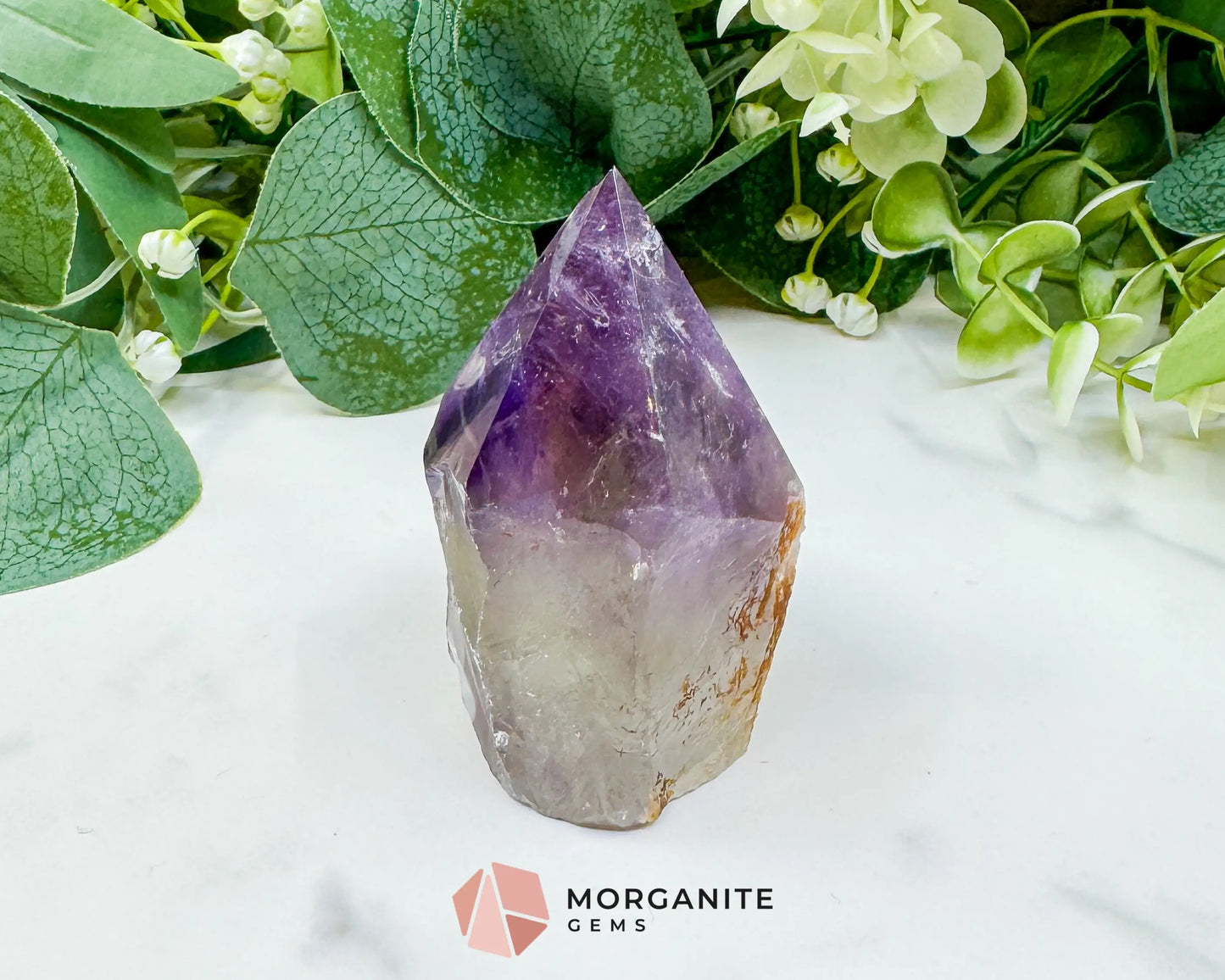 Amethyst Standing Point No. 3 (5.6oz) – Rough Base Polished Tower for Intuition & Spiritual Peace - Metaphysical