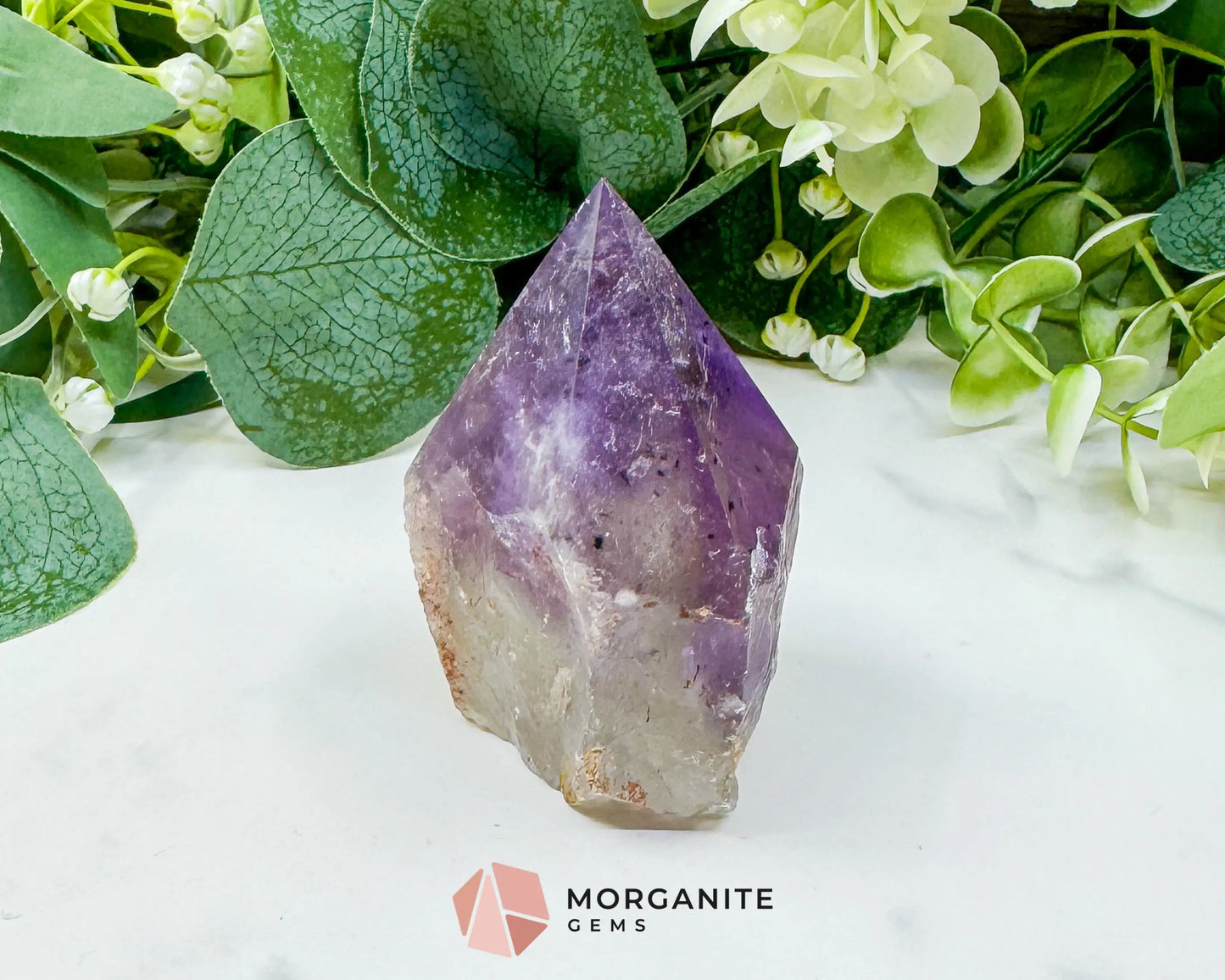 Amethyst Standing Point No. 3 (5.6oz) – Rough Base Polished Tower for Intuition & Spiritual Peace - Metaphysical
