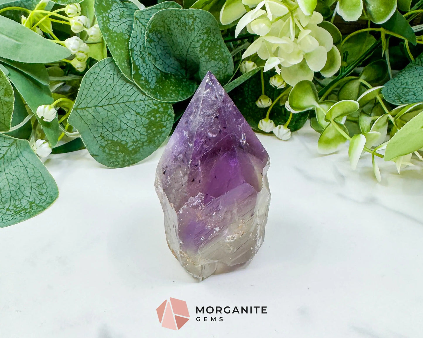 Amethyst Standing Point No. 3 (5.6oz) – Rough Base Polished Tower for Intuition & Spiritual Peace - Metaphysical