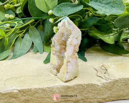 Angel Aura Sphalerite Druzy Obelisk No. 3 – 3.1″ × 1.4″ × 0.8″ | 76 g Iridescent Tower - Metaphysical Crystals