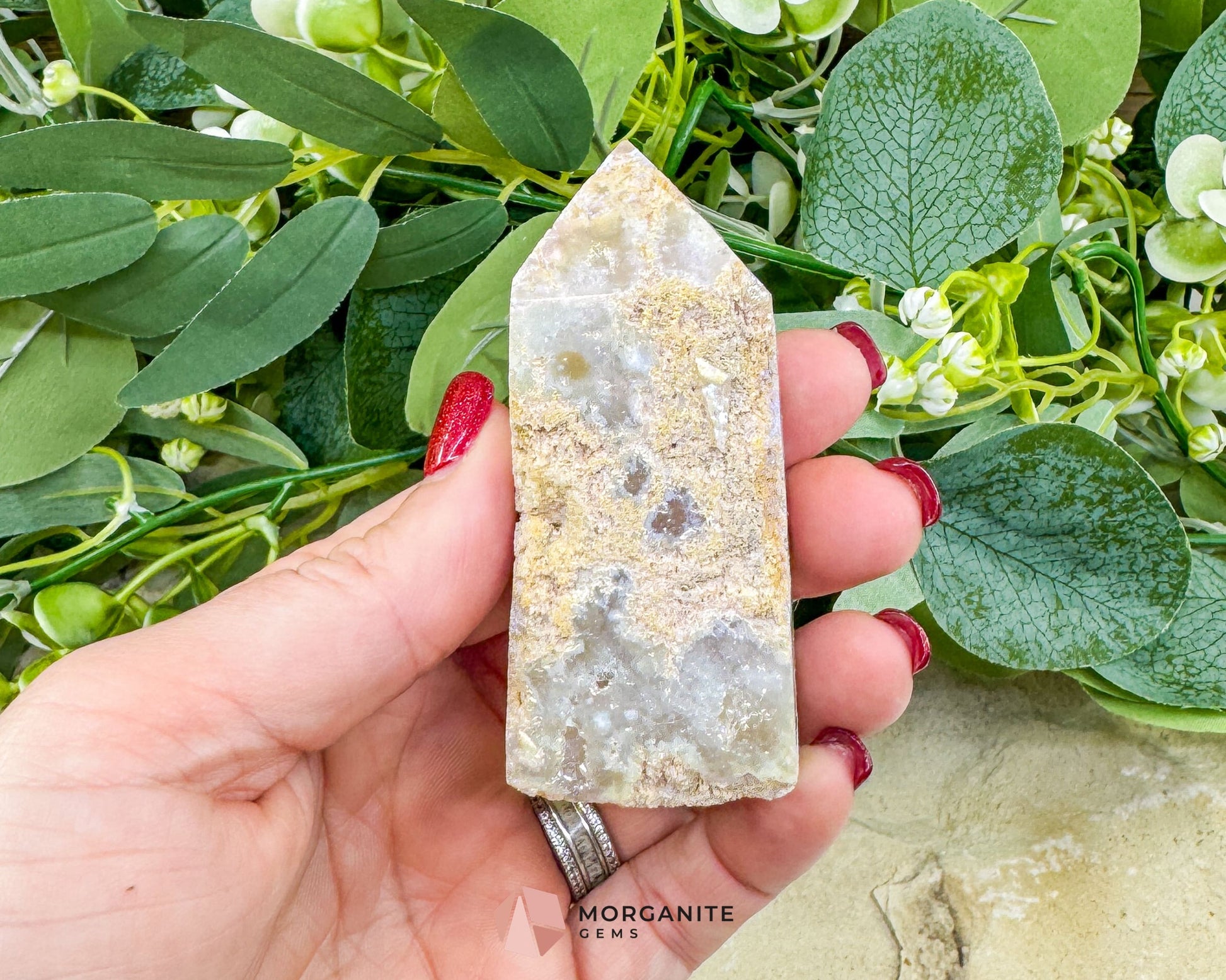 Angel Aura Sphalerite Druzy Obelisk No. 3 – 3.1″ × 1.4″ × 0.8″ | 76 g Iridescent Tower - Metaphysical Crystals