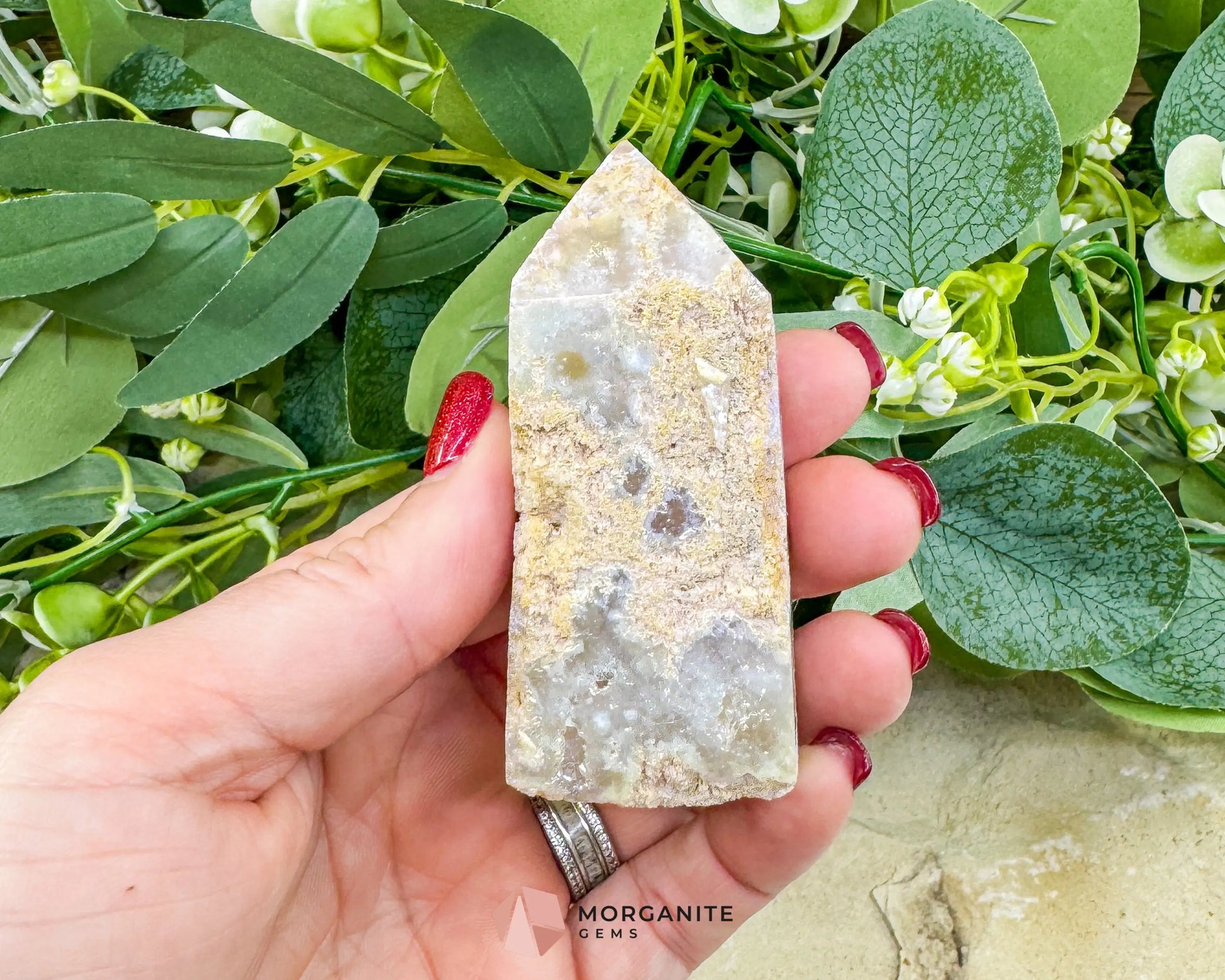 Angel Aura Sphalerite Druzy Obelisk No. 3 – 3.1″ × 1.4″ × 0.8″ | 76 g Iridescent Tower - Metaphysical Crystals