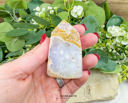 Angel Aura Sphalerite Druzy Obelisk Tower No. 1 – 2.6″ × 1.6″ × 0.8″ | 88 g Iridescent Energy Piece - Metaphysical