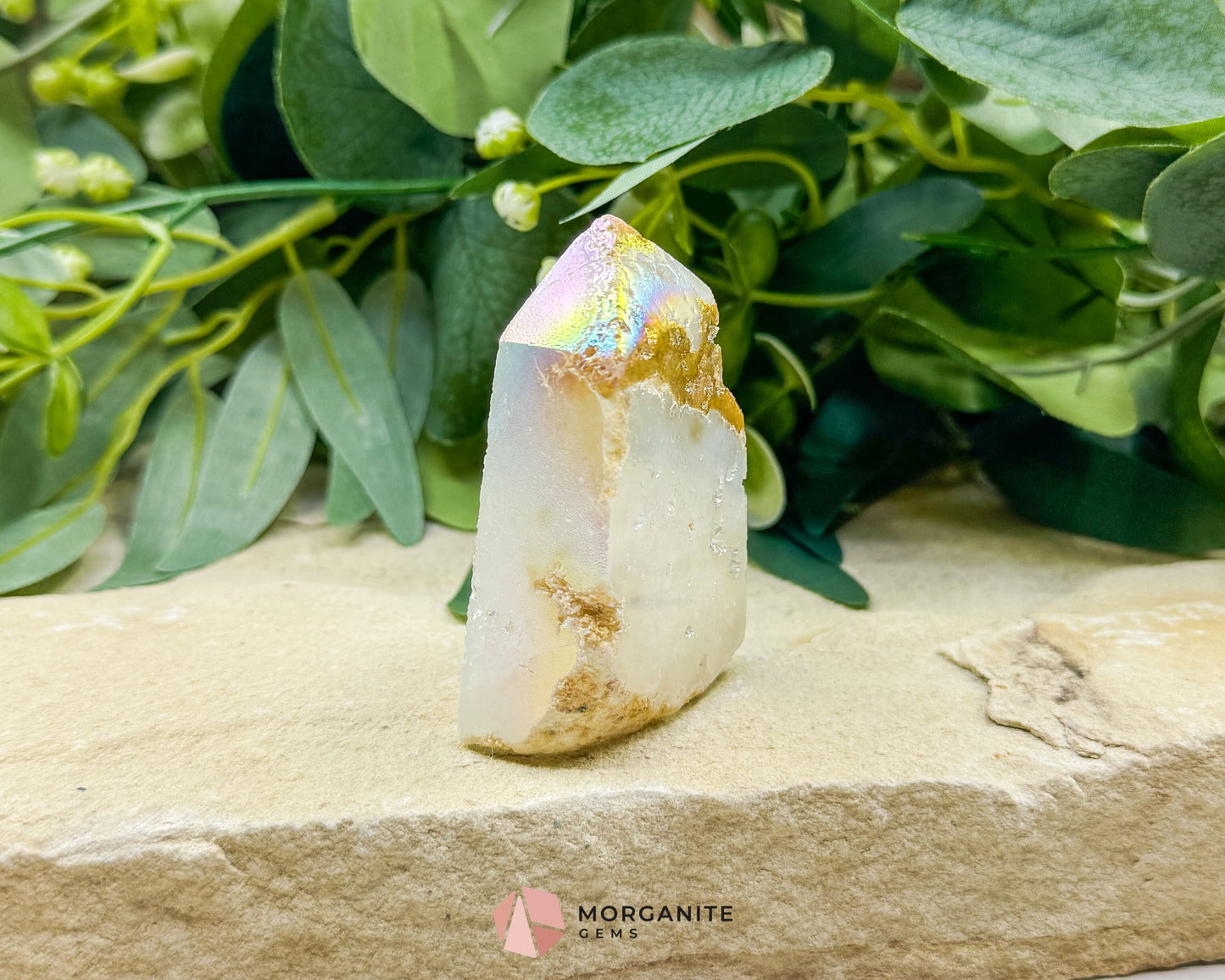 Angel Aura Sphalerite Druzy Obelisk Tower No. 1 – 2.6″ × 1.6″ × 0.8″ | 88 g Iridescent Energy Piece - Metaphysical