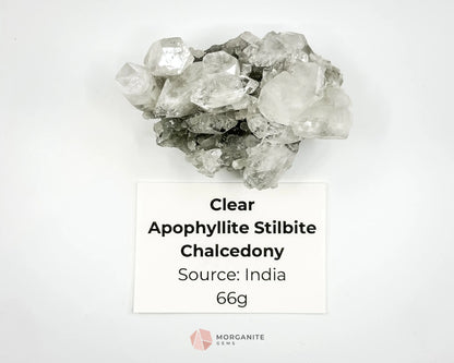 Apophyllite Stilbite Specimens - Clear Apophyllite Stilbite 66g