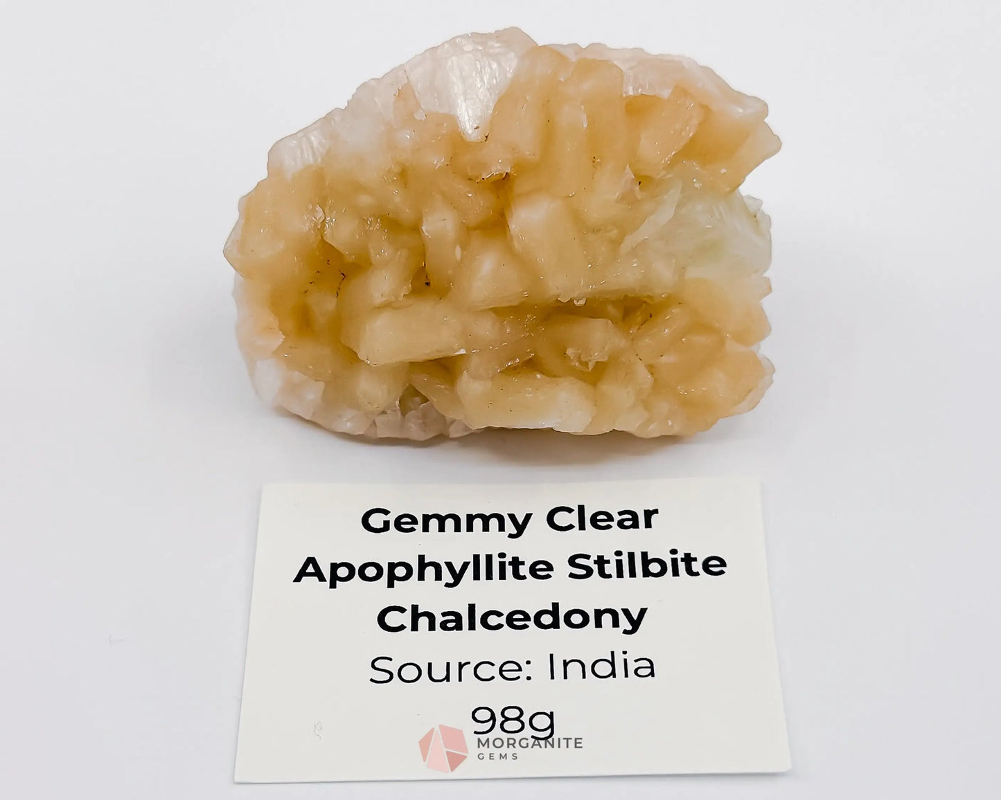 Apophyllite Stilbite Specimens - Gemmy Clear Apophyllite Stilbite Chalcedony 98g