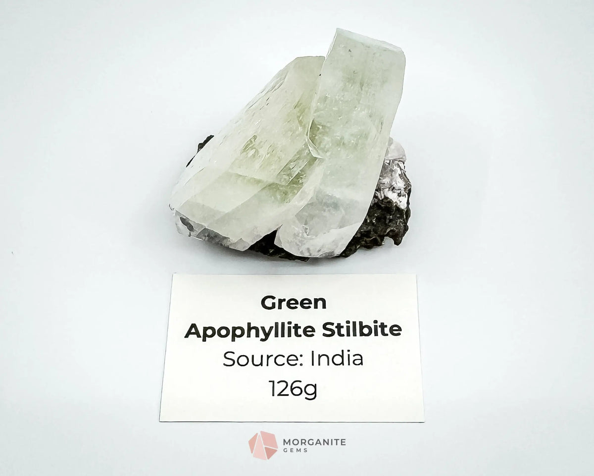 Apophyllite Stilbite Specimens - Green Apophyllite Stilbite 126g