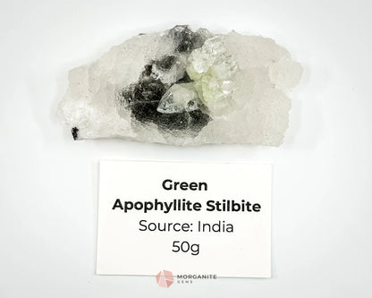 Apophyllite Stilbite Specimens - Green Apophyllite Stilbite 50g