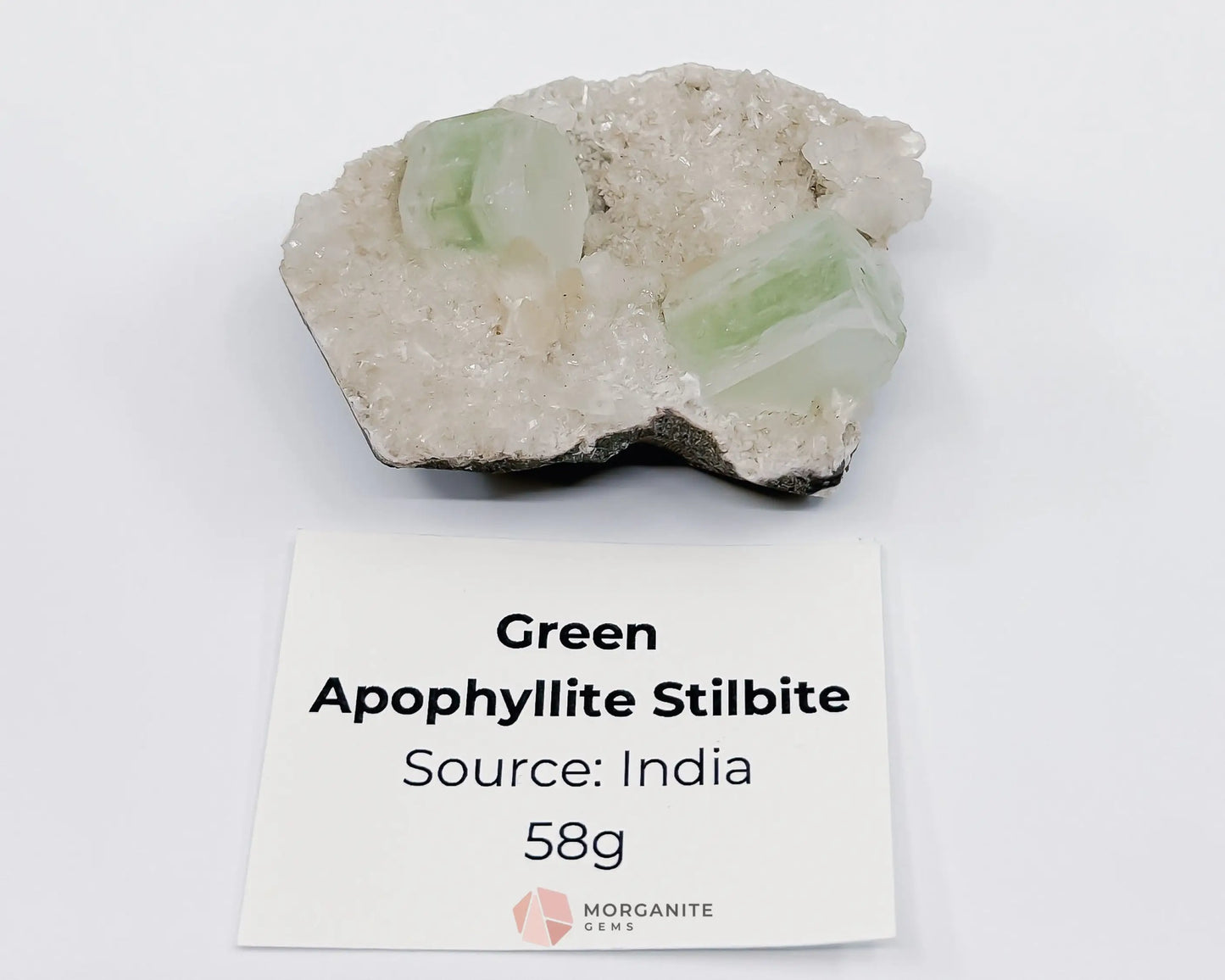 Apophyllite Stilbite Specimens - Green Apophyllite Stilbite 58g