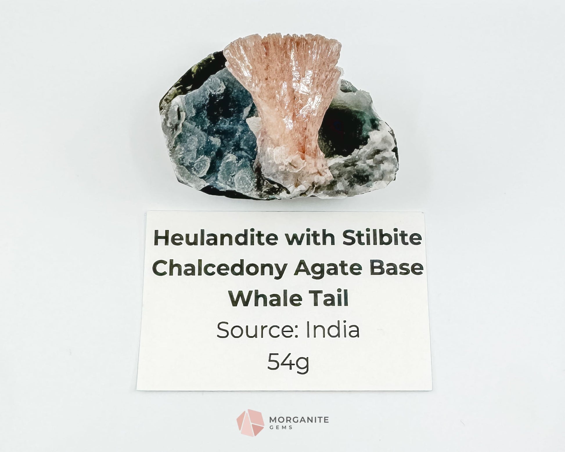 Apophyllite Stilbite Specimens - Heulandite with Stillbite Whale Tale 54g