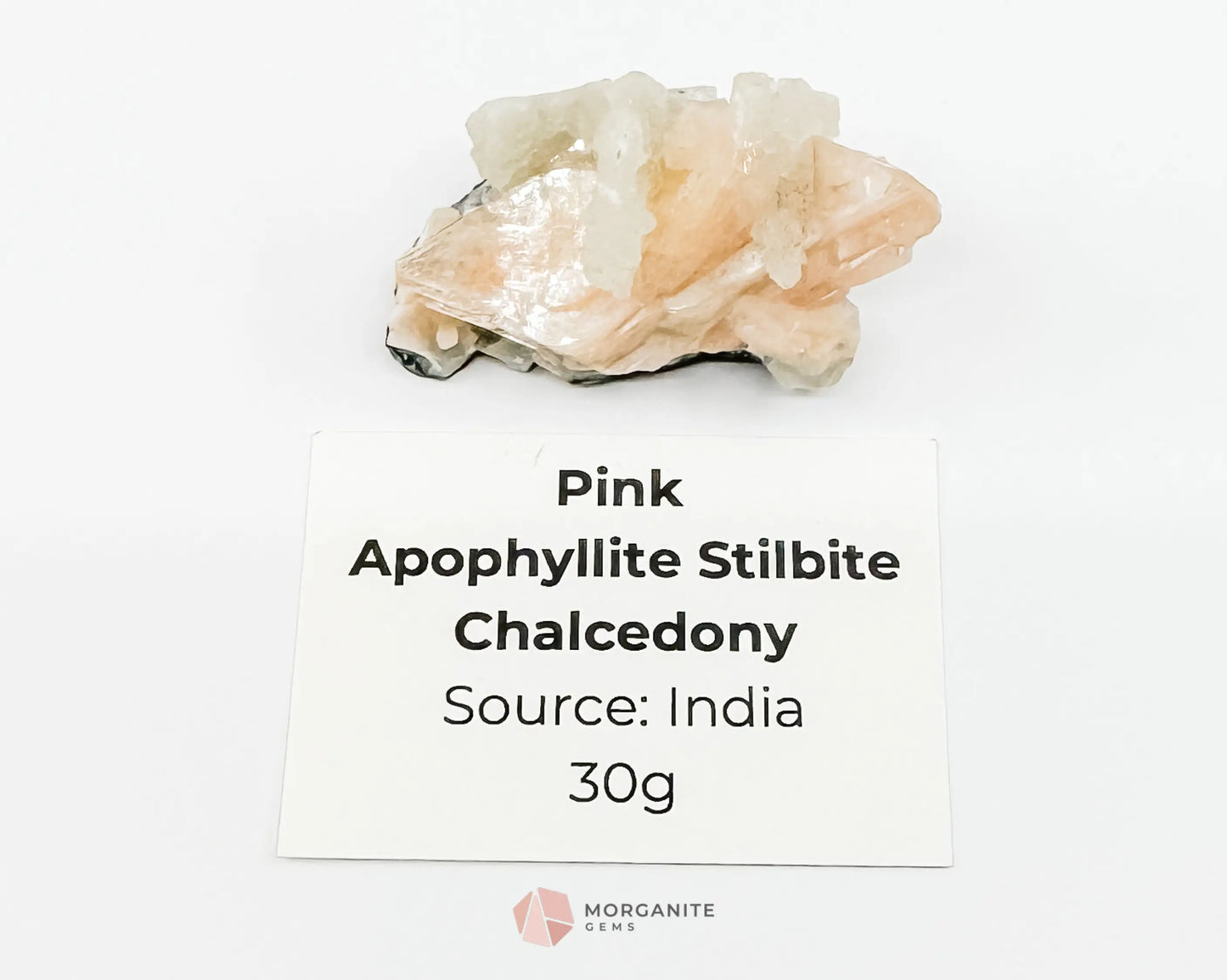 Apophyllite Stilbite Specimens - Pink Apophyllite Stilbite 30g