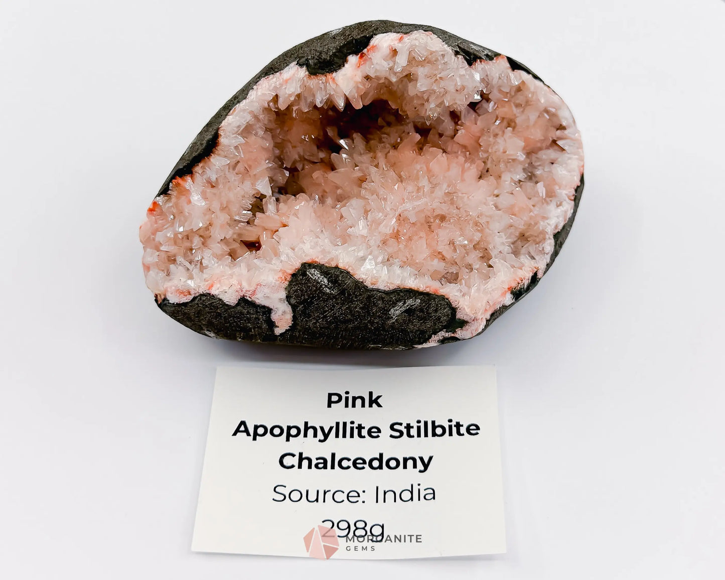 Apophyllite Stilbite Specimens - Pink Apophyllite Stilbite Chalcedony 298g