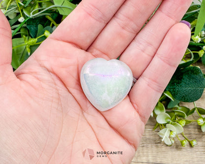 Aqua Aura Quartz Heart – 30mm Hand-Polished Crystal for Healing & Energy - Metaphysical Crystals