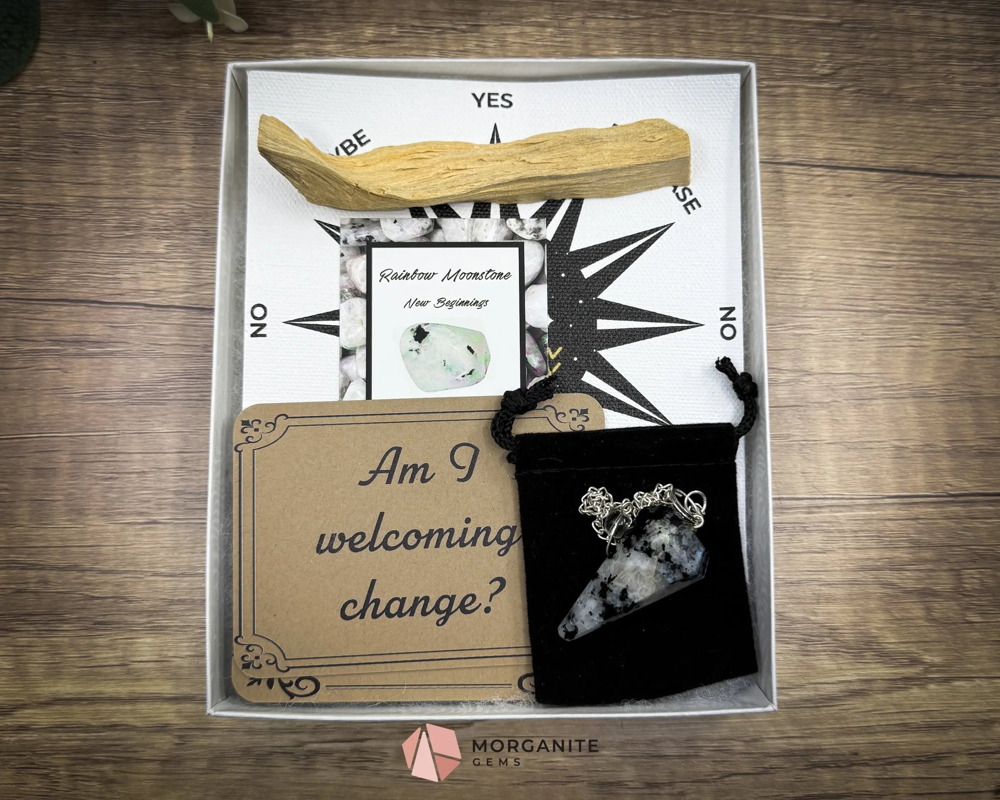 Aquarius Pendulum Set – Astrology Divination Kit with Crystal Pendulum Zodiac Mat Gift Box & Mindset Prompts