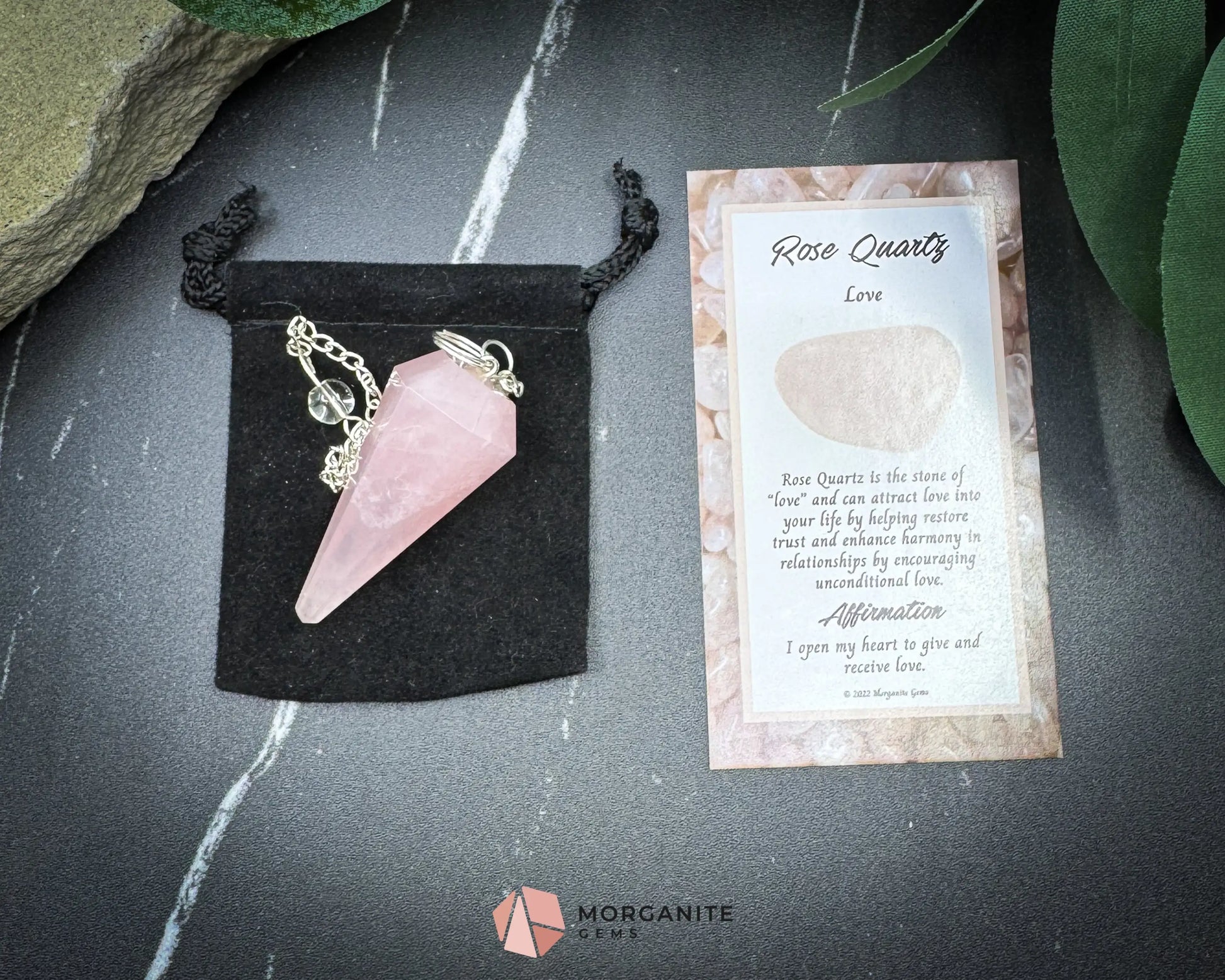 Aquarius Pendulum Set – Astrology Divination Kit with Crystal Pendulum Zodiac Mat Gift Box & Mindset Prompts - Rose