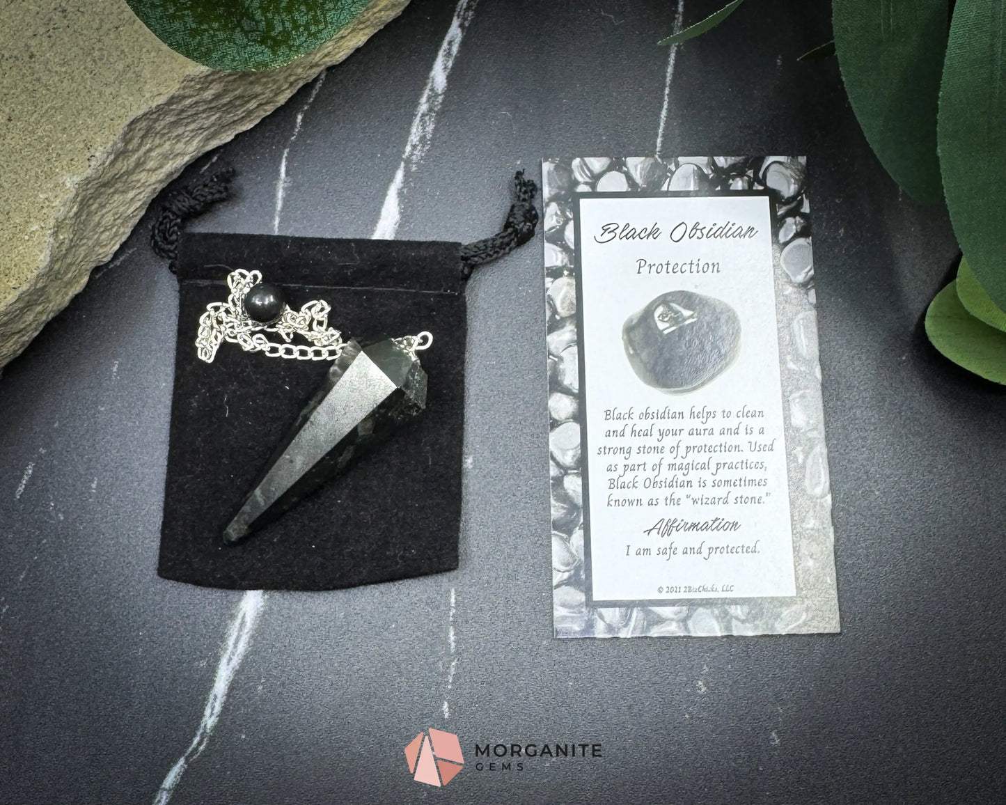 Aquarius Pendulum Set – Astrology Divination Kit with Crystal Pendulum Zodiac Mat Gift Box & Mindset Prompts - Obsidian