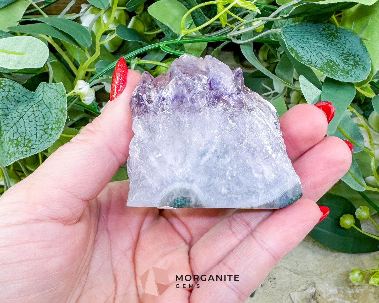 Artisan Double Daisy Flower Crystal Sculpture - White Quartz & Raw Amethyst Base from Brazil - Metaphysical Crystals