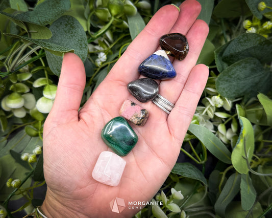 Scorpio Zodiac Crystal Set | 6 Gemstones + Selenite Spiral Cage & Gift Box - Metaphysical Crystals