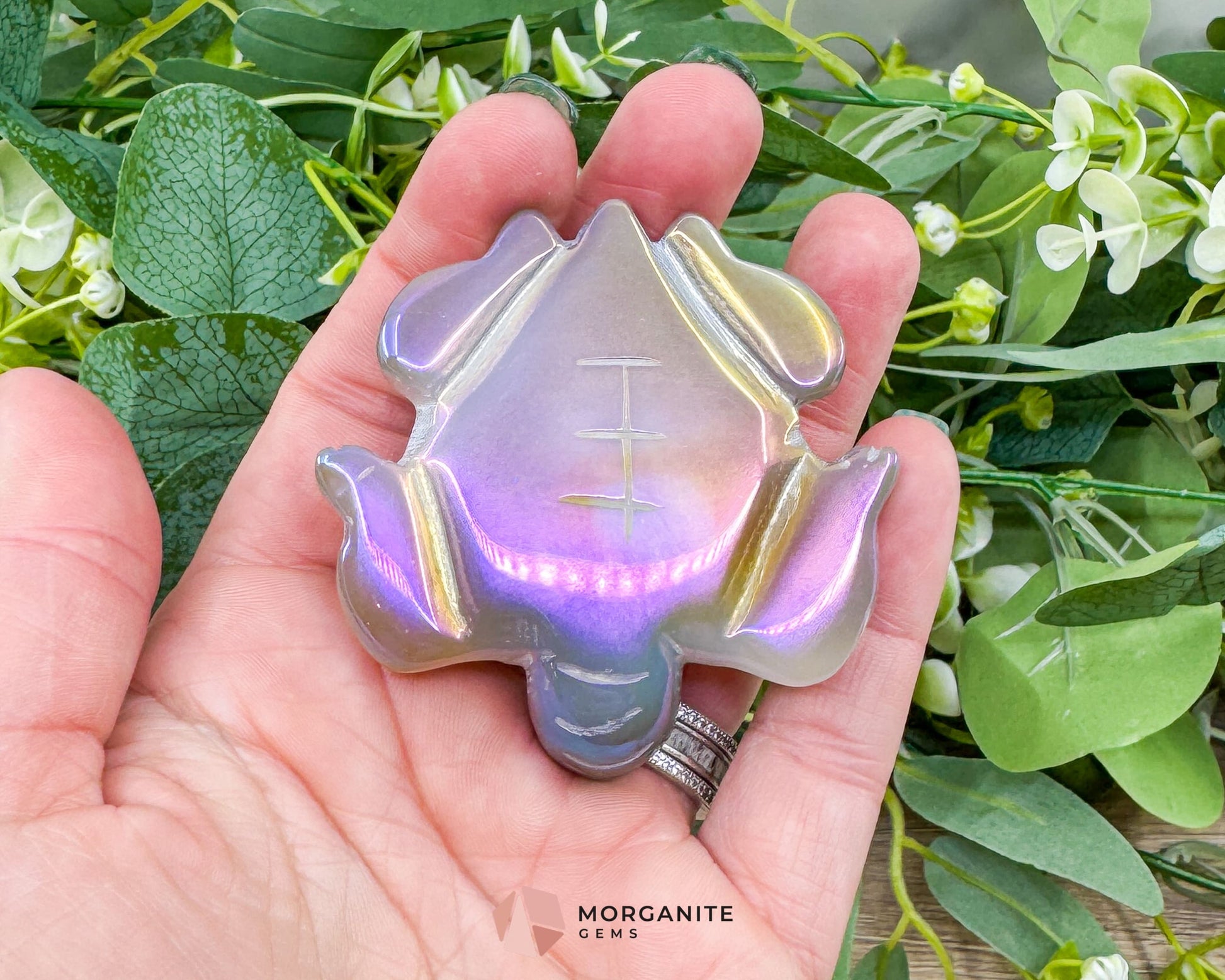 Aura Druzy Agate Turtle – 2.5’’ Crystal Carving for Peace Transformation & Protective Energy No. 2 - Metaphysical
