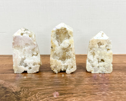 Aura Geode Druzy Towers-Morganite Gems