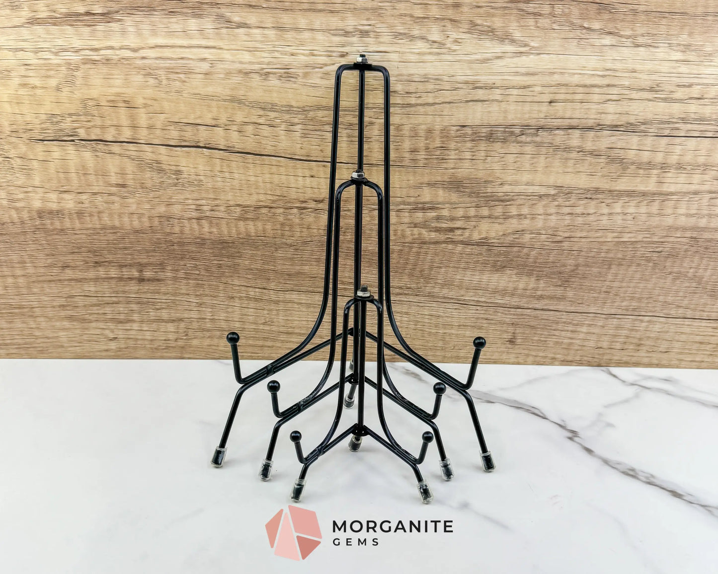 Black Iron Display Easel Stand – Anti-Slip Plate & Picture Frame Holder for Tabletop Display (4’’ 6’’ & 8’’ Options)