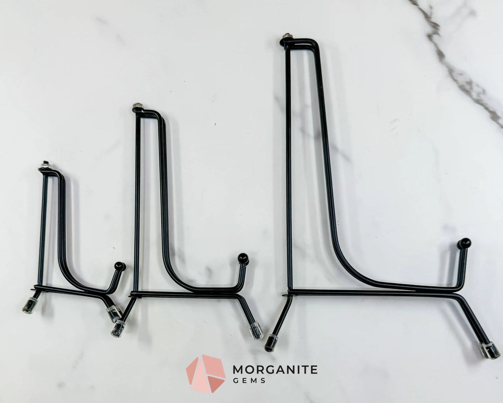 Black Iron Display Easel Stand – Anti-Slip Plate & Picture Frame Holder for Tabletop Display (4’’ 6’’ & 8’’ Options)