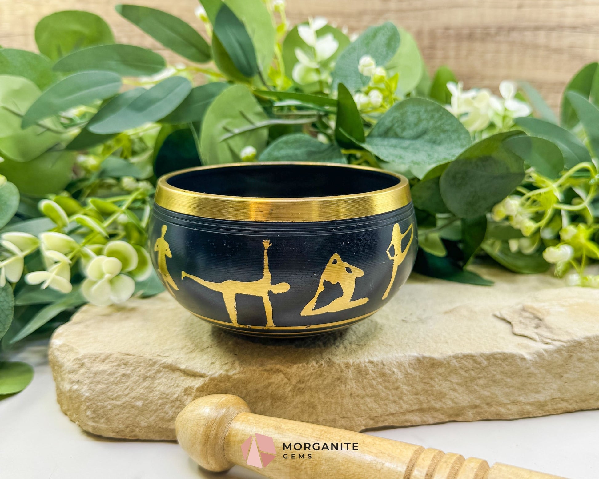 Black Tibetan Meditation Yoga Singing Bowl – 4″ Solid Brass with Dark Finish - Home & Living