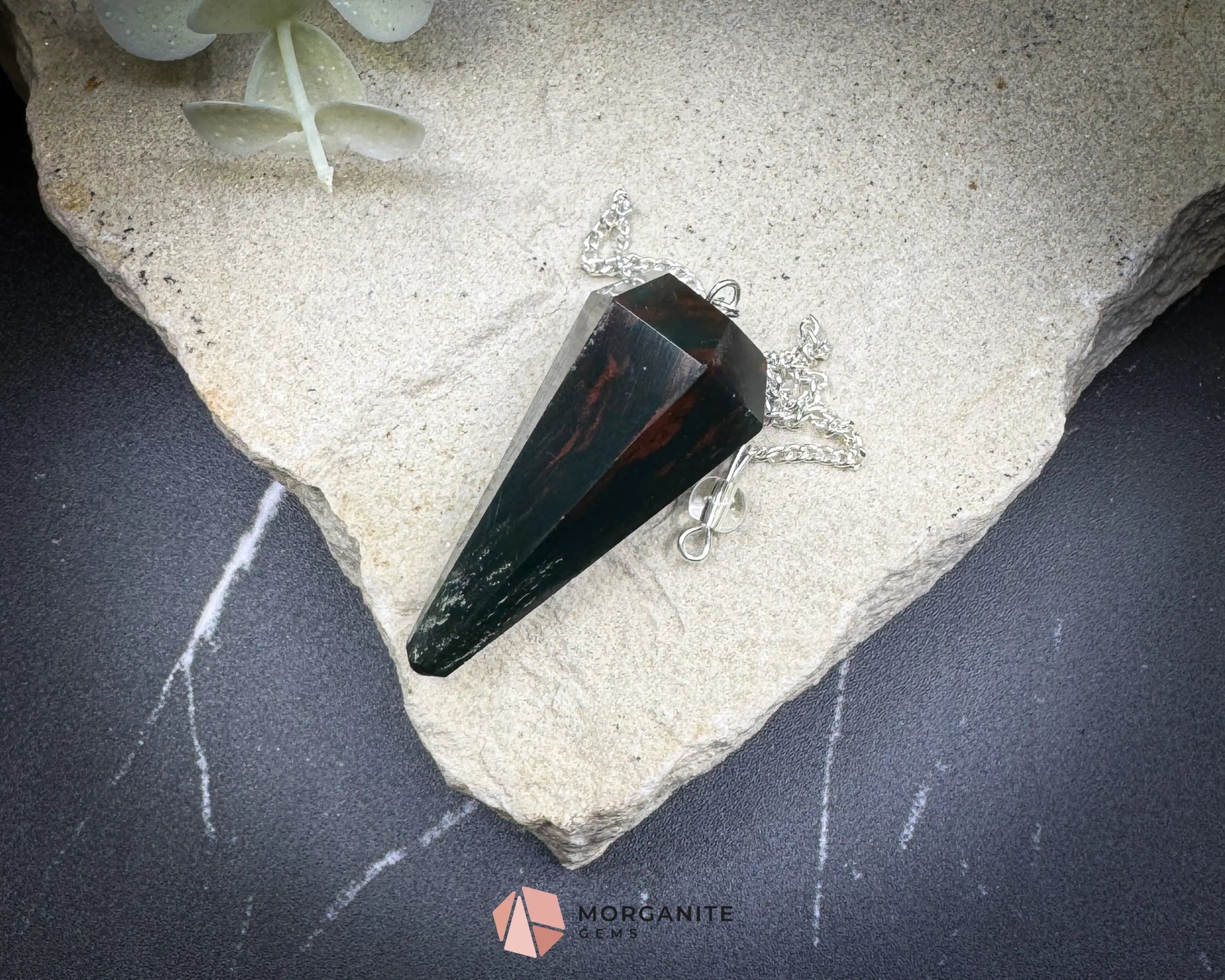 Bloodstone Crystal Pendulum for Strength Grounding & Vitality - Metaphysical Crystals