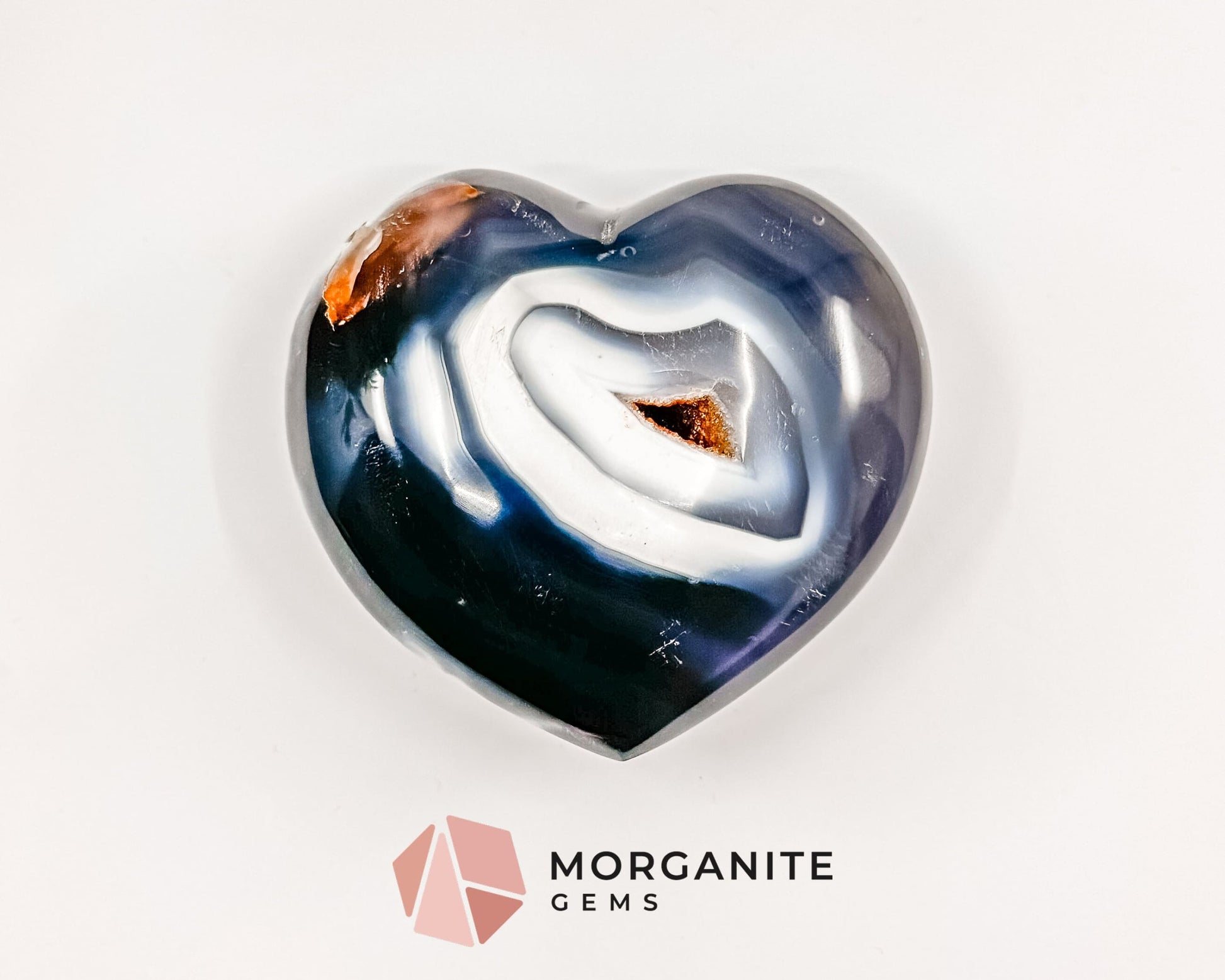 Blue and White Orca Agate – Unique Polished Agate for Balance and Grounding-Morganite Gems