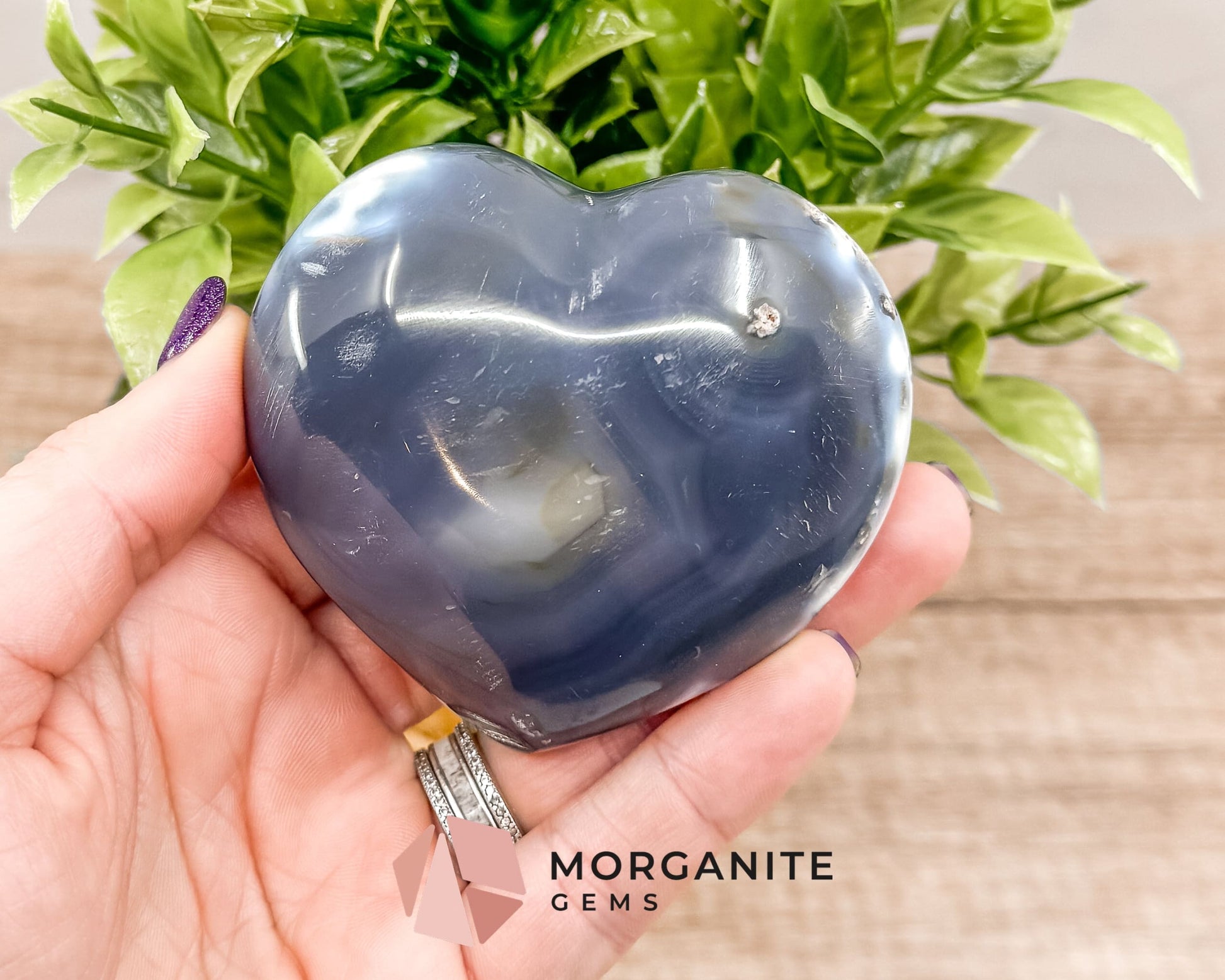 Blue and White Orca Agate – Unique Polished Agate for Balance and Grounding-Morganite Gems