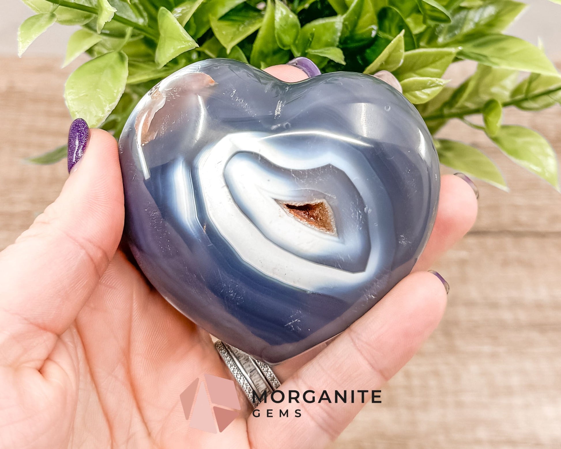 Blue and White Orca Agate – Unique Polished Agate for Balance and Grounding-Morganite Gems