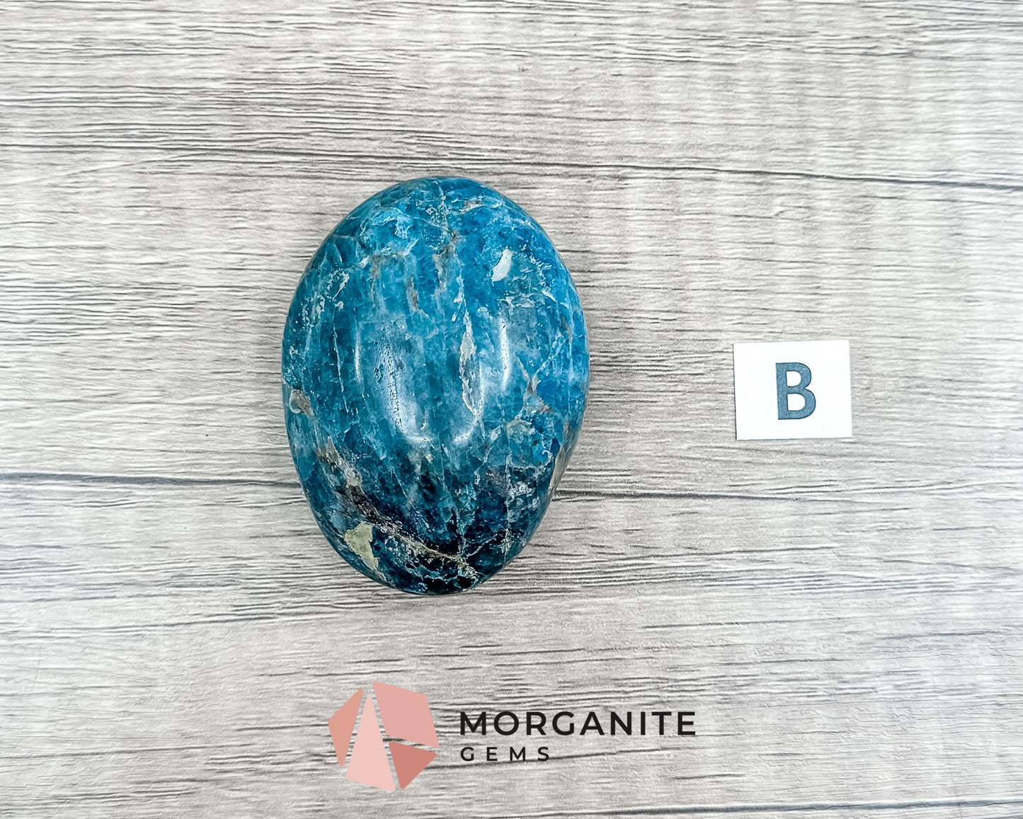 Blue Apatite Palm Stone – Crystal for Inspiration, Clarity, and Manifestation-Morganite Gems