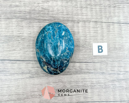 Blue Apatite Palm Stone – Crystal for Inspiration, Clarity, and Manifestation-Morganite Gems